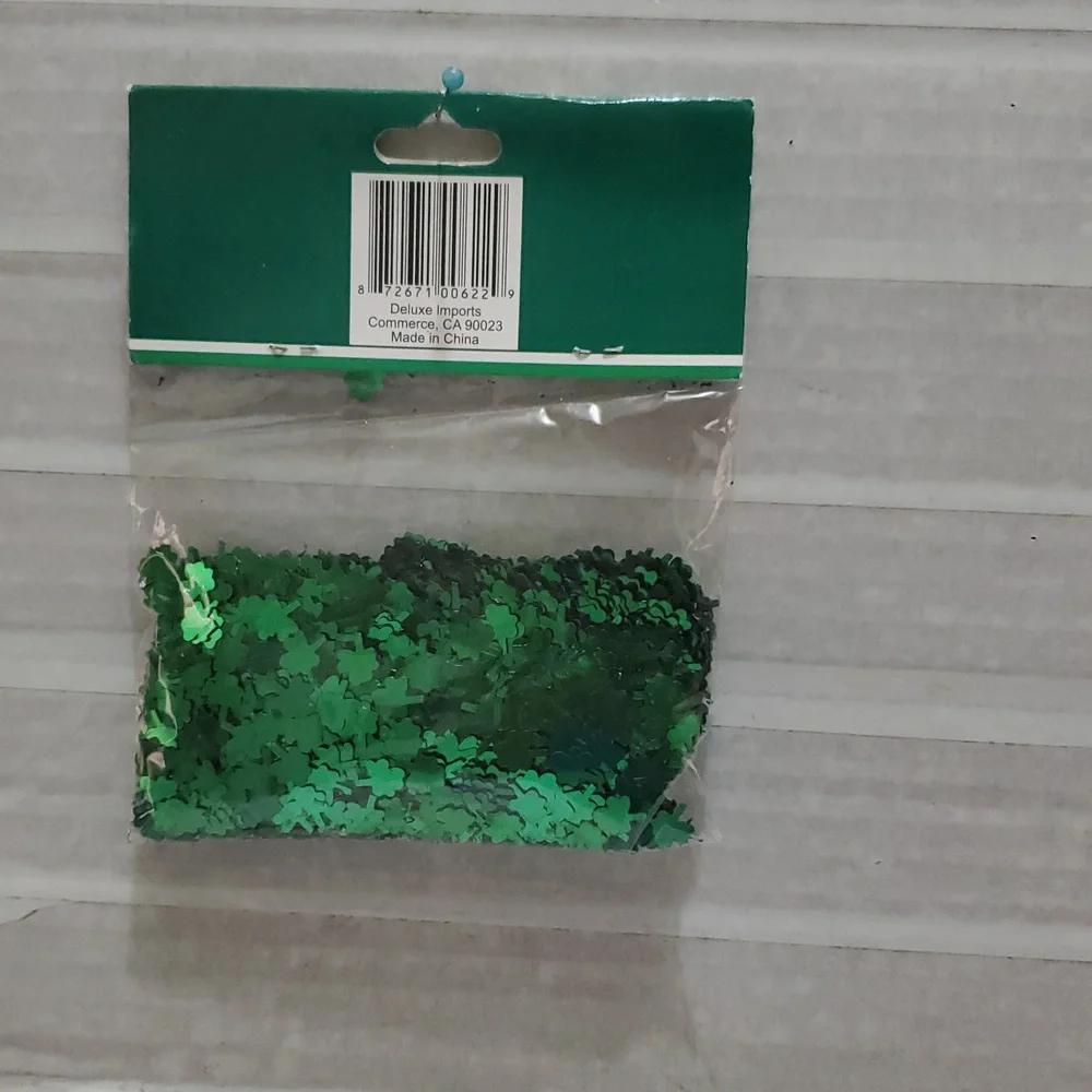 Green Holographic Shamrock Confetti for Parties 1.5 Oz